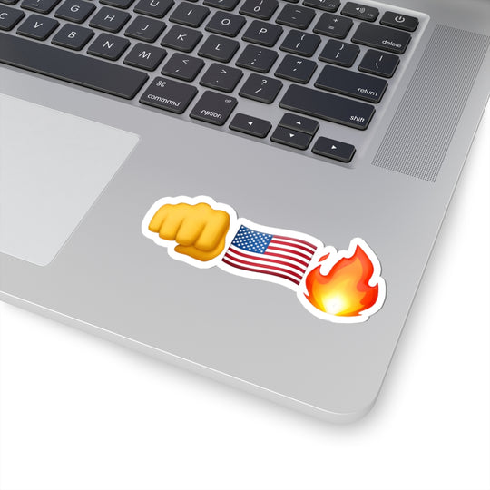 Fist Flag Fire Emojis Kiss-Cut Stickers