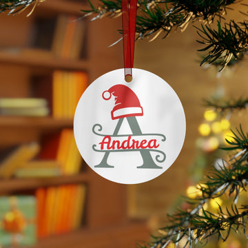 Holiday Decor - Personalized Christmas Ornament - Santa Hat