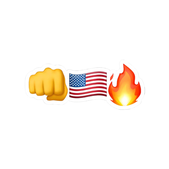Fist Flag Fire Emojis Kiss-Cut Stickers