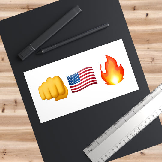 Fist Flag Fire Bumper Sticker