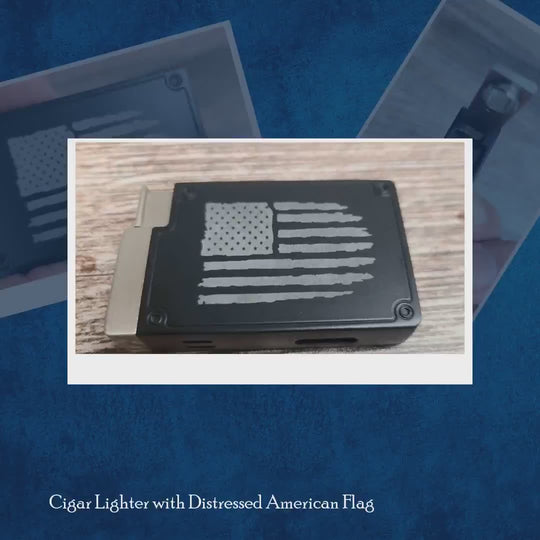Cigar Lighter with Distressed American Flag by@Outfy