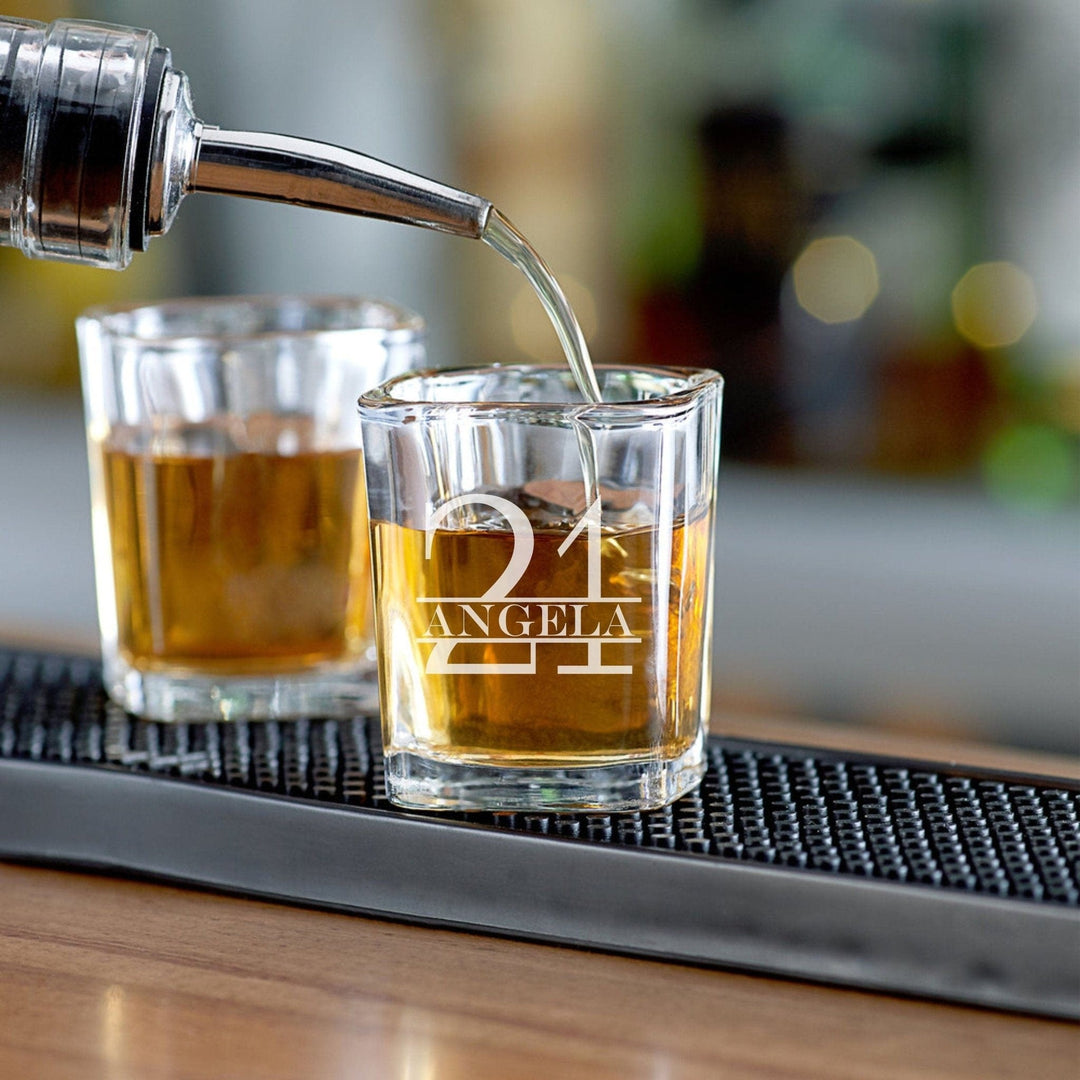 21st Birthday Gift 2oz Square Shot Glass