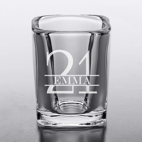 21st Birthday Gift 2oz Square Shot Glass
