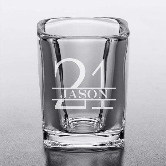 21st Birthday Gift 2oz Square Shot Glass