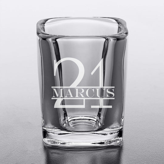 21st Birthday Gift 2oz Square Shot Glass