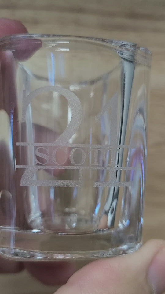 21st Birthday Gift 2oz Square Shot Glass