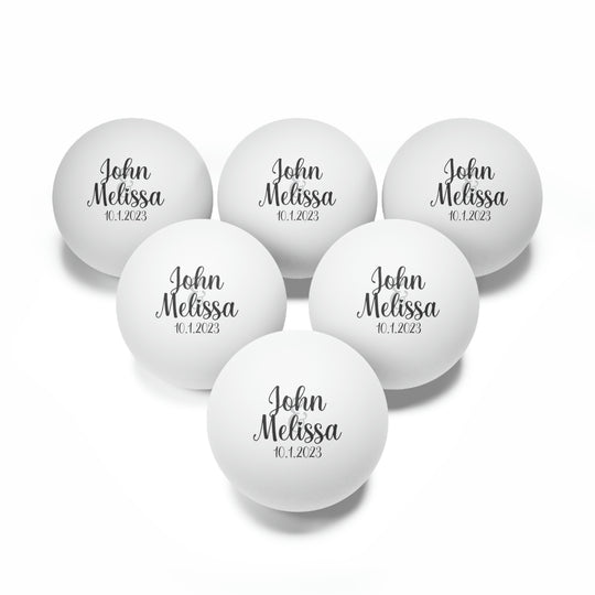 Favores de boda personalizados con pelotas de ping-pong