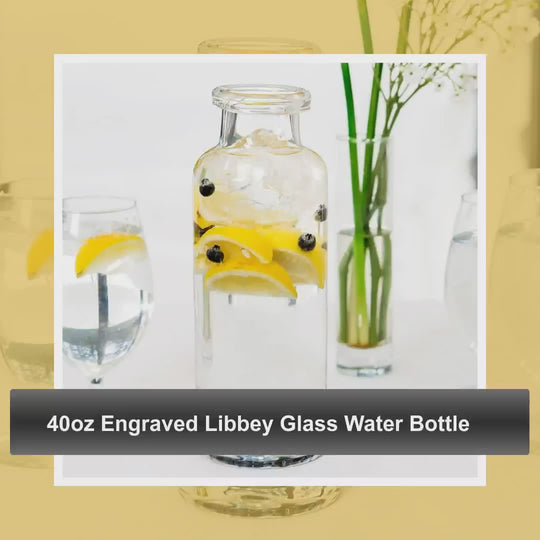 40oz Engraved Libbey Glass Water Bottle by@Outfy