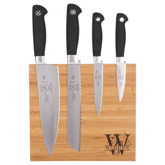 Mercer Culinary M21960BM Genesis® Bloc à couteaux magnétique en bambou, 5 pièces