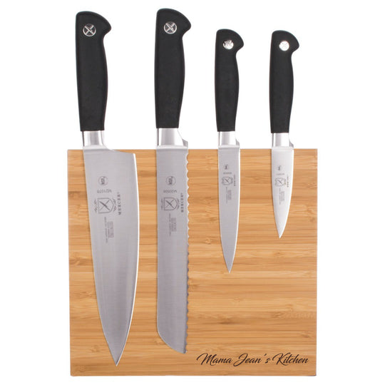 Mercer Culinary M21960BM Genesis® Bloc à couteaux magnétique en bambou, 5 pièces