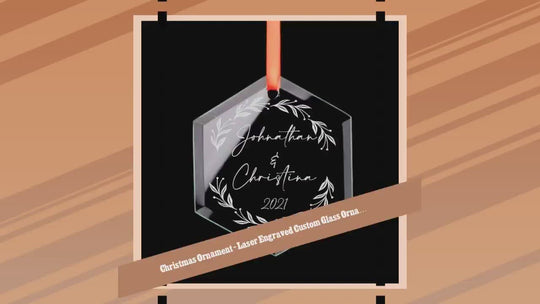 Christmas Ornament - Laser Engraved Custom Glass Ornament