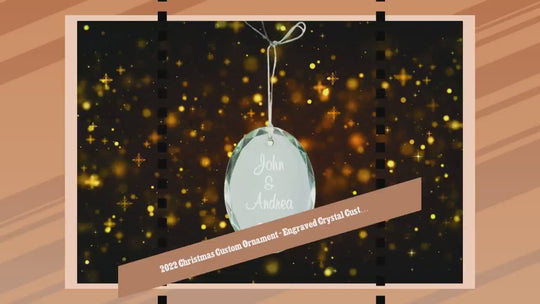 Christmas Custom Ornament - Engraved Oval Crystal Ornament