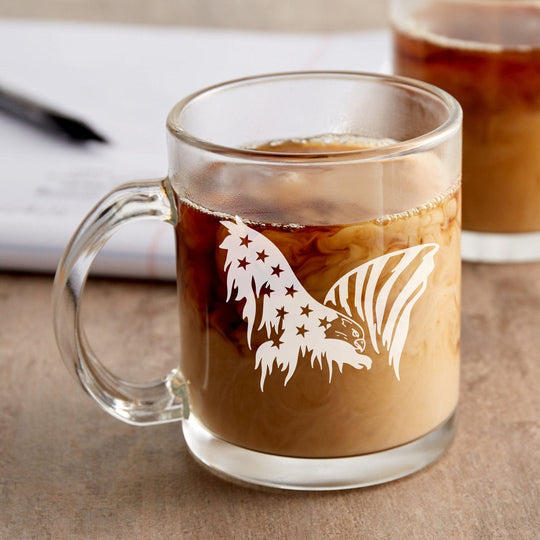 American Flag Mug - Laser Engraved 12 oz Coffee Mug Eagle