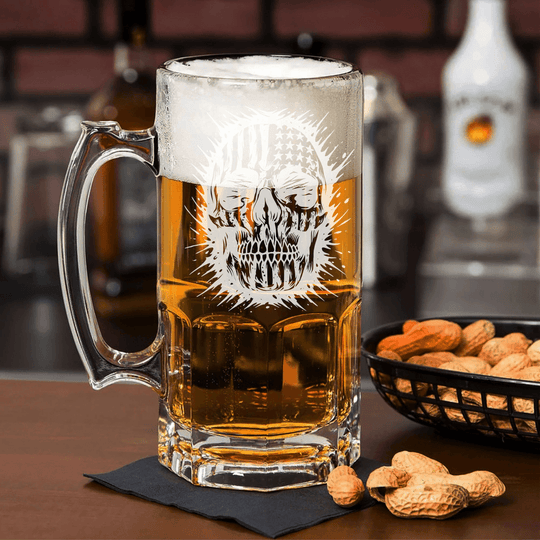 American Flag Skull Beer Mug Beer Mug - 1 Liter