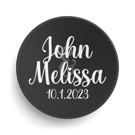 Favores de boda personalizados con disco de hockey