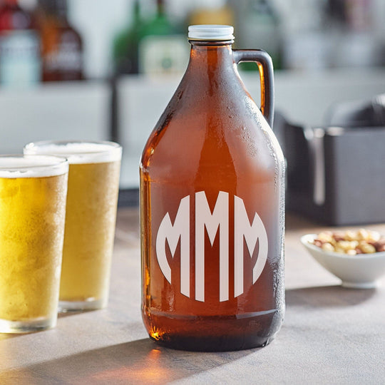 Beer Growler - Personalized Laser Engraved with Monogram