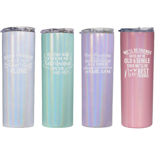 Best Friend Gift - 20oz Sparkle Tumbler with Straw, Lid