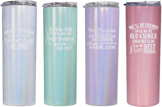 Best Friend Gift - 20oz Sparkle Tumbler with Straw, Lid