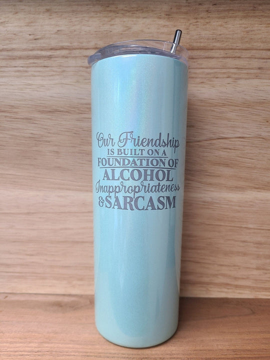 Best Friend Gift - 20oz Sparkle Tumbler with Straw, Lid