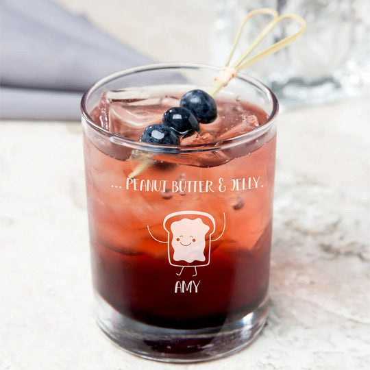 Best Friends 11oz Rocks Glass - We Go Together PBJ Side