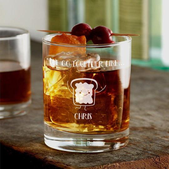 Best Friends 12oz Rocks Glass - We Go Together