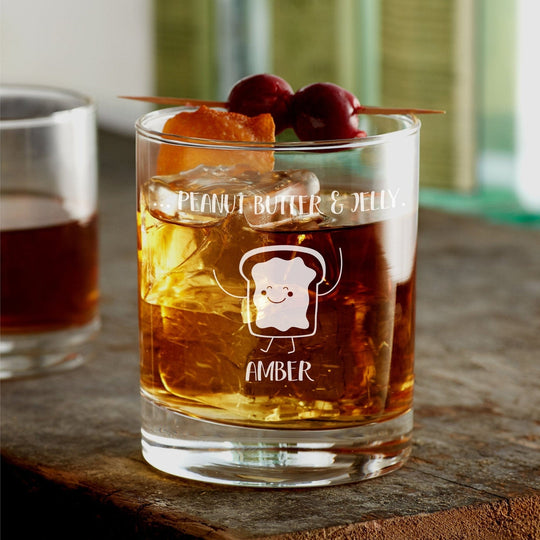 Best Friends 12oz Rocks Glass - We Go Together PBJ Side