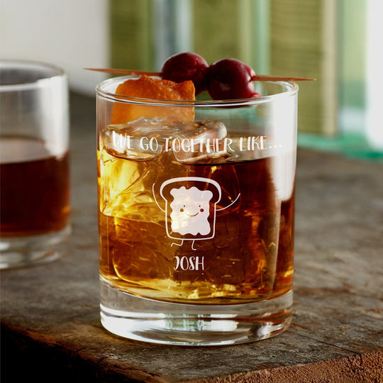Best Friends 12oz Rocks Glass - We Go Together We Go Together Side
