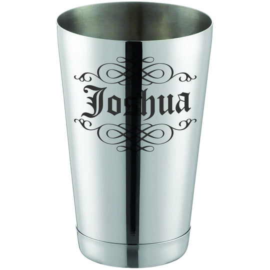 Boston Cocktail Shaker - 18oz or 28oz Stainless Silver Half Size Cocktail Shaker Tin Laser Engraved with Name or Logo