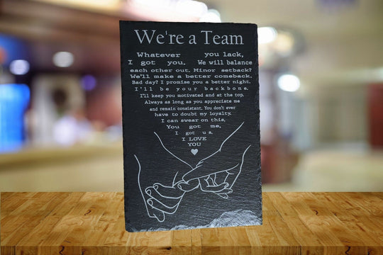 Charcuterie Board We're a Team - Slate Mat Serving Tray