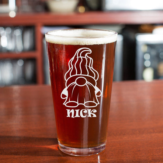 Christmas Gnome Beer Pint Glass Gnome 3