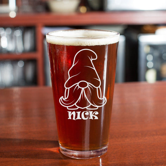 Christmas Gnome Beer Pint Glass Gnome 4