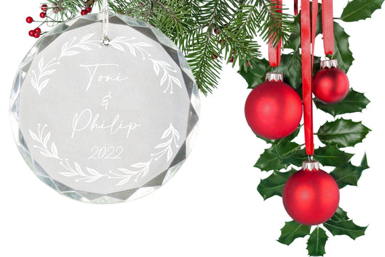 Christmas Ornament - Engraved Crystal First Christmas Ornament