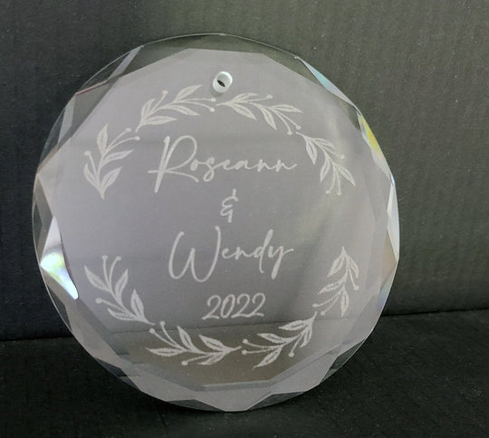 Christmas Ornament - Engraved Crystal First Christmas Ornament