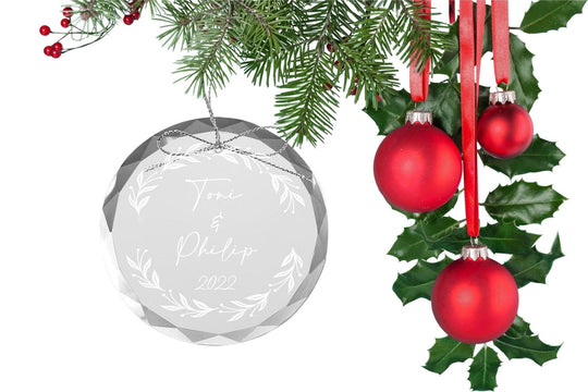 Christmas Ornament - Engraved Glass First Christmas Ornament