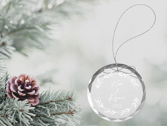 Christmas Ornament - Engraved Glass First Christmas Ornament