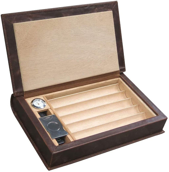 Cigar Box Leather Humidor Travel Case