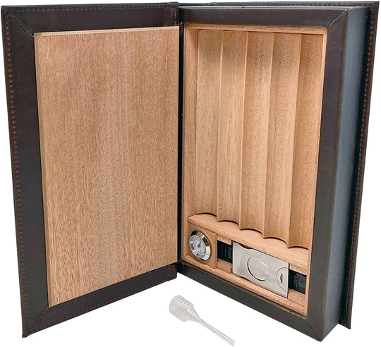 Cigar Box Leather Humidor Travel Case - Personalized cigar humidor holder Novelist edition with Monogram. Gifts for him.