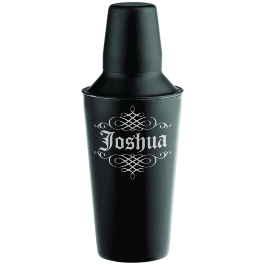 Cobbler Cocktail Shaker Tin - 16oz or 28oz Matte Black Cobbler Cocktail Shaker Tin Laser Engraved with Name or Logo
