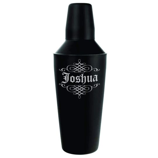 Cobbler Cocktail Shaker Tin - 16oz or 28oz Matte Black Cobbler Cocktail Shaker Tin Laser Engraved with Name or Logo