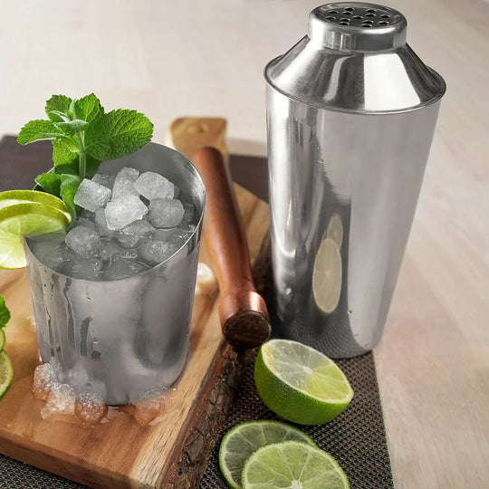 Cobbler Cocktail Shaker Tin - 16oz or 28oz Stainless Silver Cobbler Cocktail Shaker Tin Laser Engraved with Name or Logo