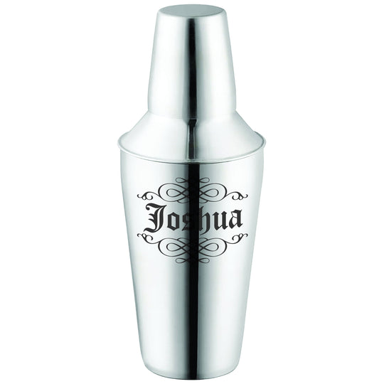 Cobbler Cocktail Shaker Tin - 16oz or 28oz Stainless Silver Cobbler Cocktail Shaker Tin Laser Engraved with Name or Logo
