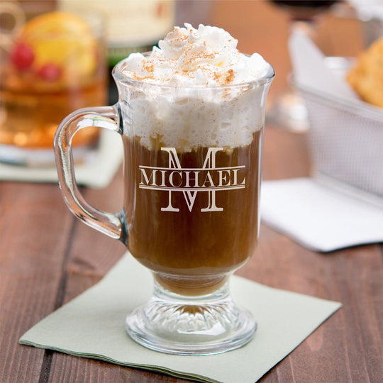 Coffee Lover Gift - Custom 8oz Glass Irish Coffee Mug