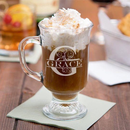 Coffee Lover Gift - Custom 8oz Glass Irish Coffee Mug