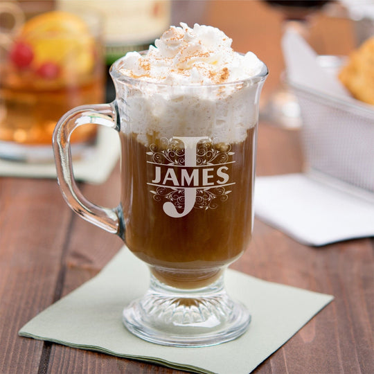 Coffee Lover Gift - Custom 8oz Glass Irish Coffee Mug