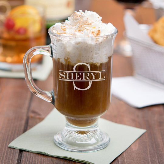 Coffee Lover Gift - Custom 8oz Glass Irish Coffee Mug Plain