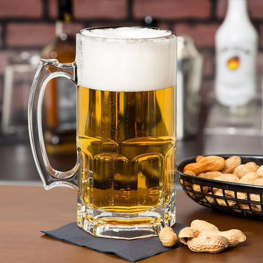 Custom Beer Mug Engraved 1-Liter 33.8oz Huge Glass Libbey Beer Mug