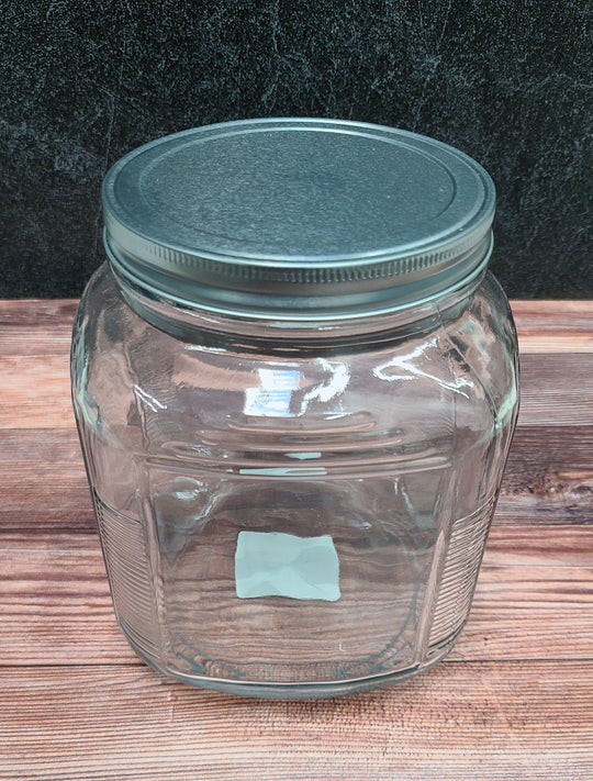 Custom Cracker Jar with Lid - Personalized Half-Gallon Glass for Coffee Storage, Pet Dog Treats, Cookie Jar, Snacks