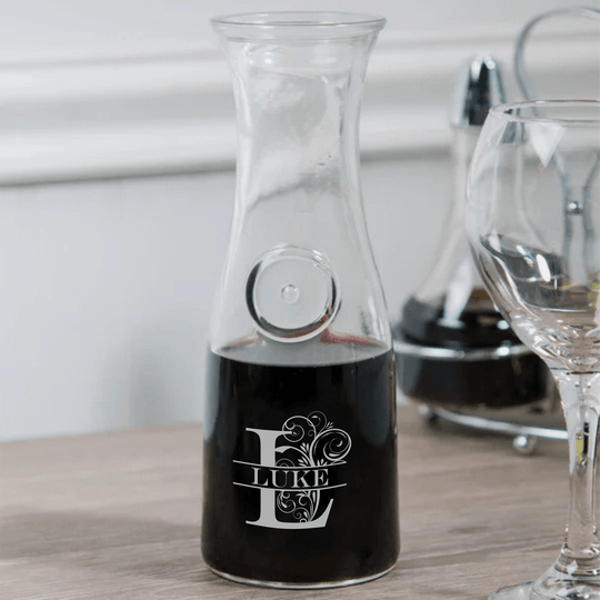 Custom Glass Carafe - Engraved 17 oz Wine Carafe