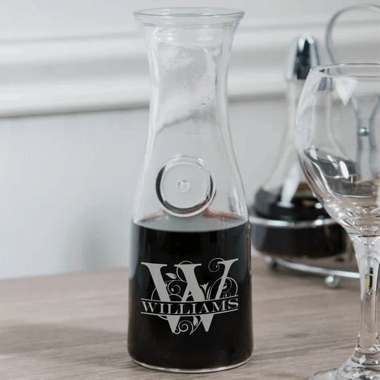 Custom Glass Carafe - Engraved 17 oz Wine Carafe