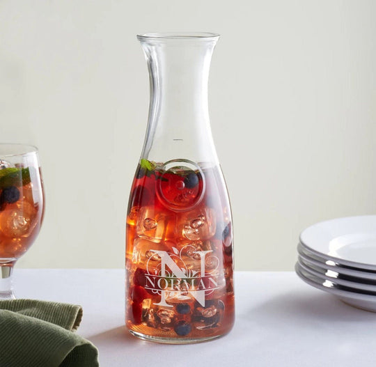Custom Glass Carafe - Engraved 32 oz Wine Carafe